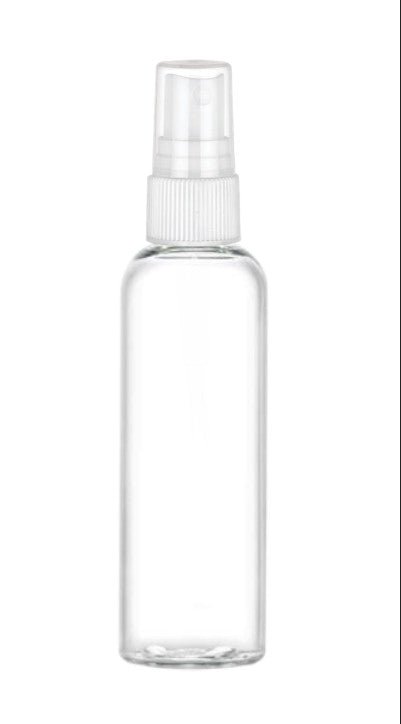 2 oz. Clear 20 - 410 PET Plastic Bullet Round Bottle - FM Sprayer