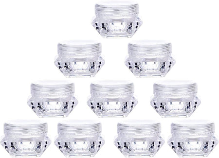 3g / 3ml Empty Clear Skincare Sample Jar Pots Containers, 50 count