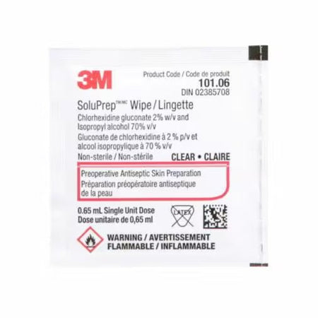 3M SoluPrep Wipe 101.06 Antiseptic Prep Pad Small 2% Chg With 70% Alcohol, 200/box