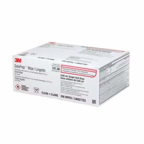 3M SoluPrep Wipe 101.06 Antiseptic Prep Pad Small 2% Chg With 70% Alcohol, 200/box