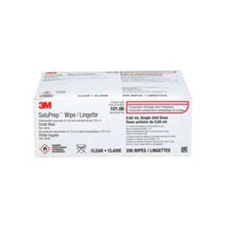 3M SoluPrep Wipe 101.06 Antiseptic Prep Pad Small 2% Chg With 70% Alcohol, 200/box