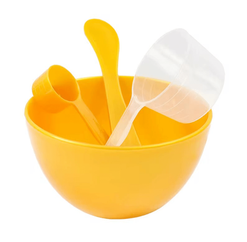 4 piece Facial Set - Mixing Bowl, Spatula, Small Scoop + Measuring Scoop