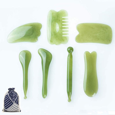 7 Pieces Gua Sha Scraping Massage Tools, Natutal Resin