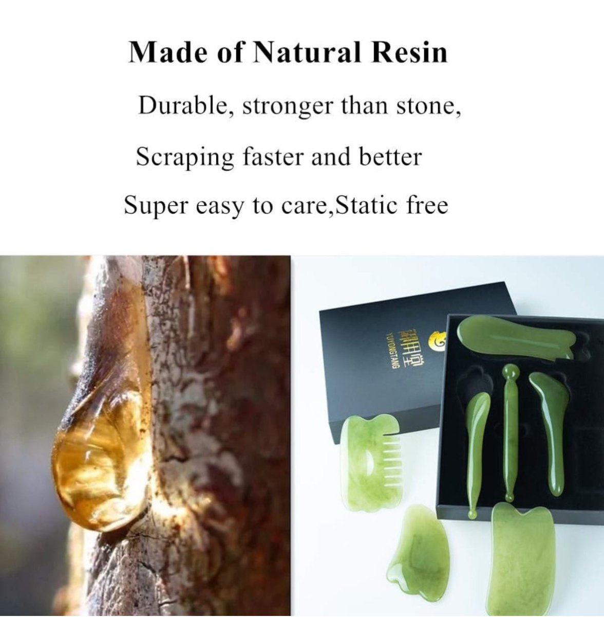 7 Pieces Gua Sha Scraping Massage Tools, Natutal Resin