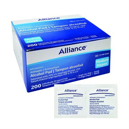 Alliance Alcohol Prep Pads, Medium, 200/box