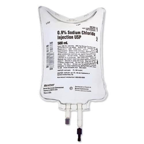 Baxter 0.9% Normal Saline IV Bag, 500ml