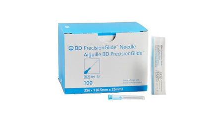 BD 305125 25G x 1" Precision Glide Disposable Needle, Sterile, Box of 100