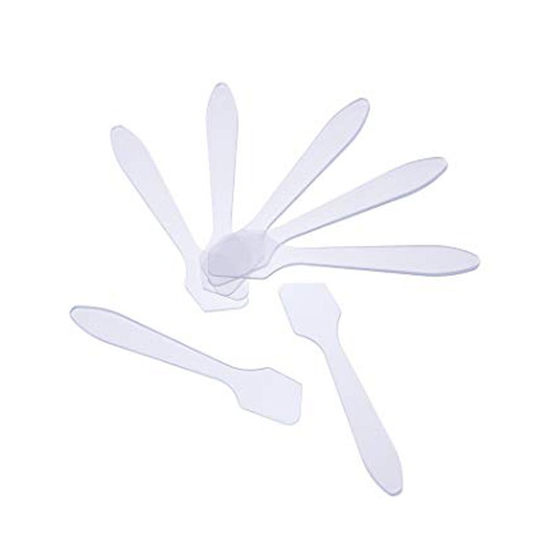 Clear Disposable Frosted Spatulas for Product Sampling, 50 pieces