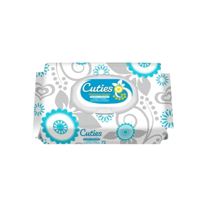 Cuties Premium Baby Wipes, Unscented 72/pack