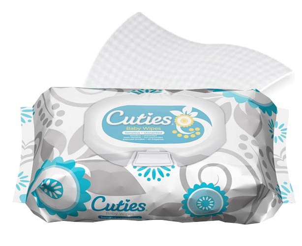 Cuties Premium Baby Wipes Unscented for Sensitive Skin