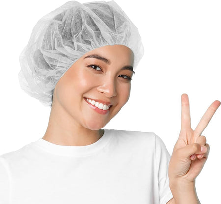 Disposable Bouffant Cap Hair Net, White 100 pieces