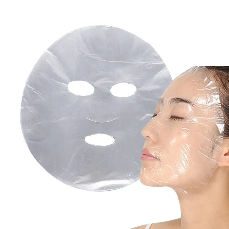 Disposable Facial Mask Wrap, Transparent, 100 count