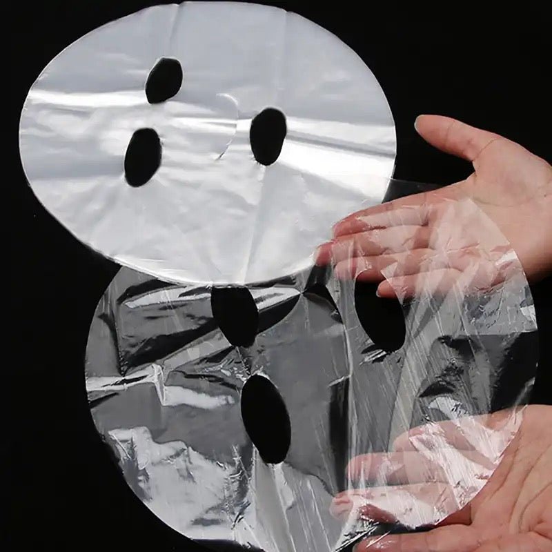 Disposable Facial Mask Wrap, Transparent, 100 count