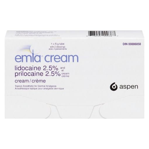 Emla Cream 2.5%, 1 x 5g Tube with 2 Tegaderm Dressings