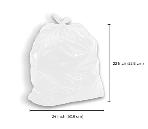 Garbage Bags 24" X 22" White, Case of 500