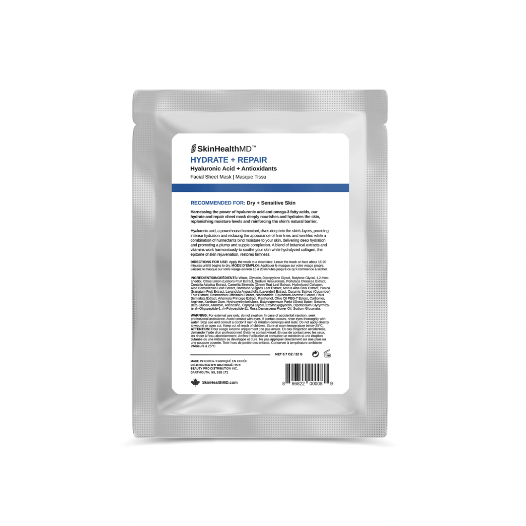 Hydrate + Repair Facial Sheet Mask with Hyaluronic Acid + Antioxidants