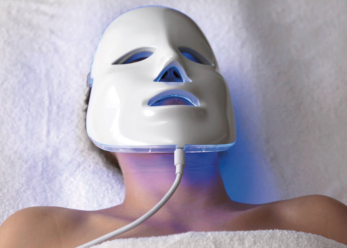 LED Facial Mask, Professional Advanced Light Therapy Mask - Skin Rejuvenation + Acne Treatment