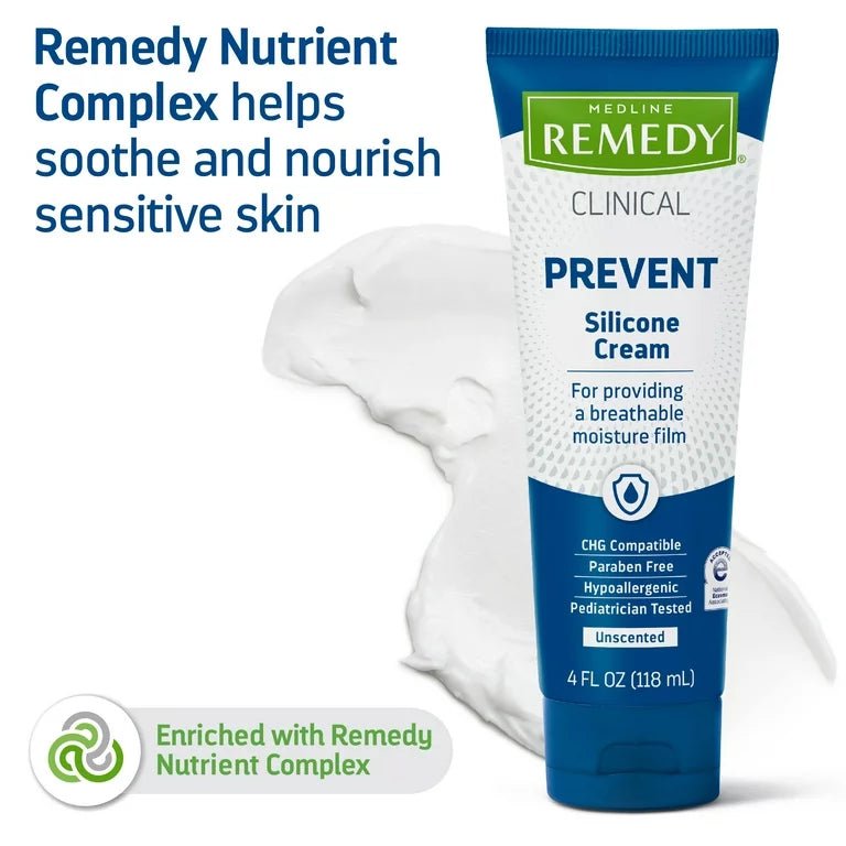 Medline Remedy Clinical Prevent Silicone Cream Unscented, 4oz / 118ml