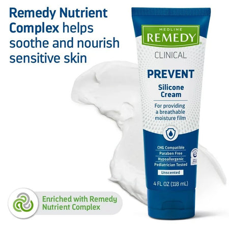 Medline Remedy Clinical Prevent Silicone Cream Unscented, 4oz / 118ml