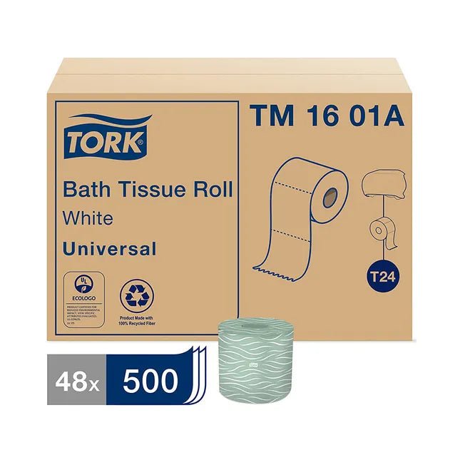 Tork Toilet Tissue 2 - ply 500 Sheet Roll, Case of 48 rolls