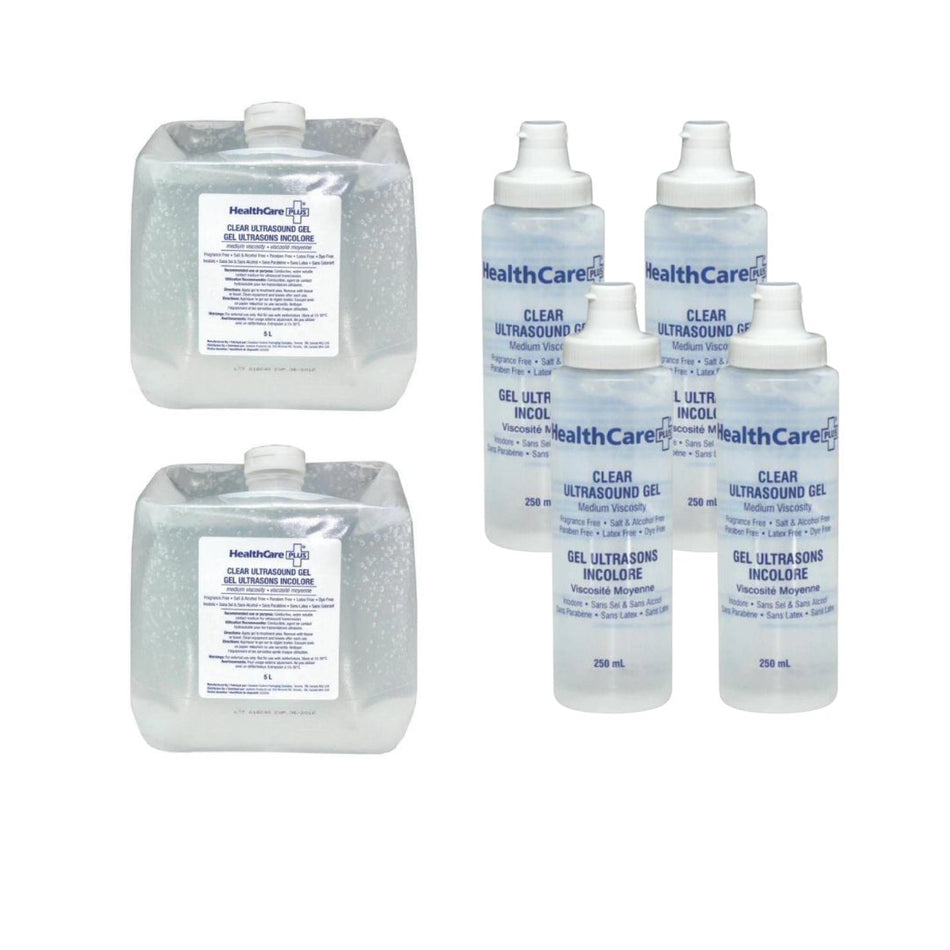 Ultrasound Gel Starter Bundle - 4 x 250ml Bottles and 2 x 5 Litre Refills