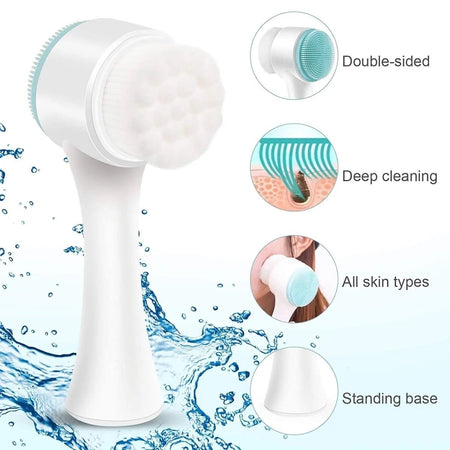 Deep Cleansing 2 in 1 Dual Action Facial Brush, Various Colors