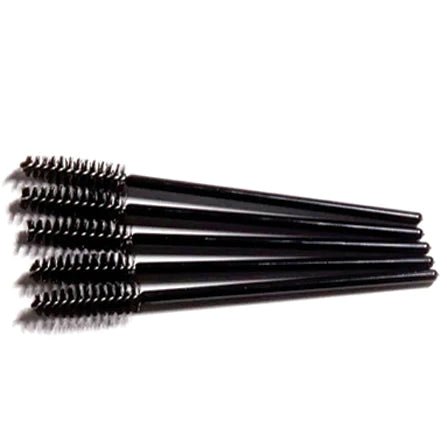 Disposable Mascara Wand Spoolie Lash Brushes, Black (50 pieces)