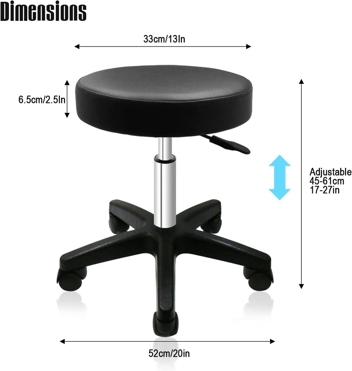 Tall rolling online stool