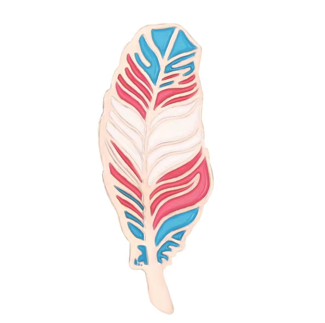 Lapel Pin - Transgender Flag Two Sprit Feather Enamel Pin for Aestheticians